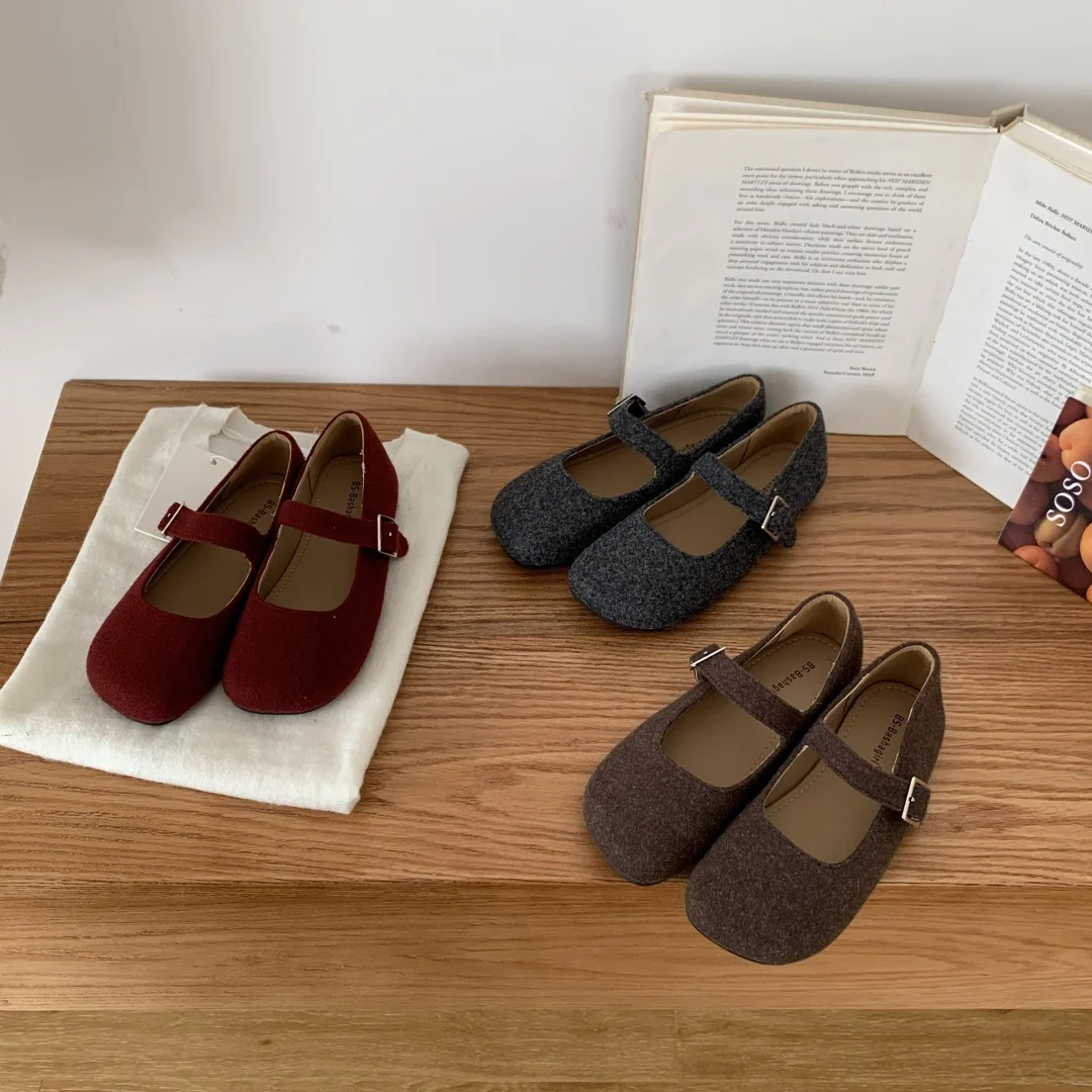 أحذية الباليه المسطحة للنساء، أحذية بدون كعب بمقدمة مستديرة، أحذية مريحة ضحلة، أحذية ماري جين العتيقة #2