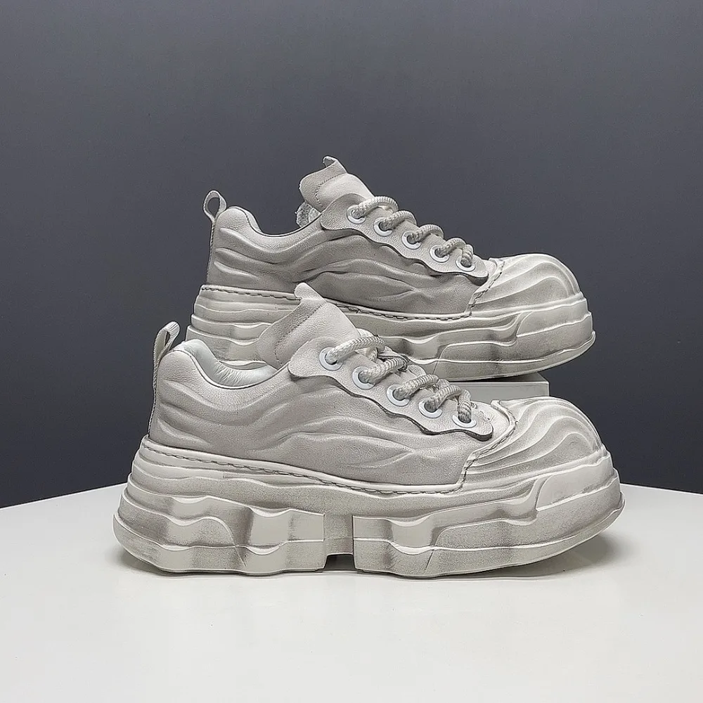 Retro Cowhide Leather Men's Sneaker Designer Shell Toe Stripe Genuine Leather Luxury Man Shoes Foamed Rubber Lightweight Tenis