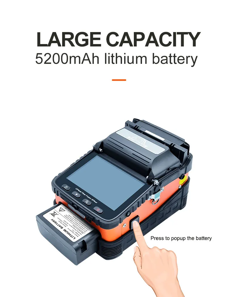 AI-6C signal light multilingual FTTH fiber optic splicer built-in optical power meter and VFL 5.0