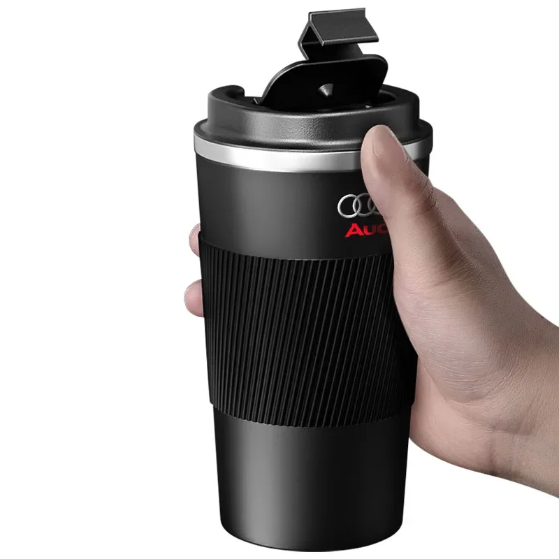 Auto Badge Thermos Cup Koffiemok Roestvrij Staal Koffie Thermos Mok Voor Audi Q5 Q3 Q2 Q7 A3 B5 B6 B7 B8 B9 8P 8V 8L A5 A4 C6 C5