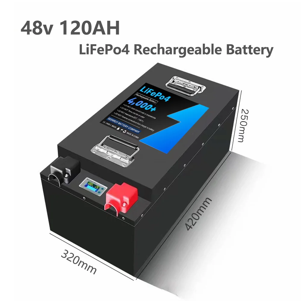 48V 120AH Lifepo4 Lithium Battery Pack Lithium Iron Phosphate Built in BMS Optional Bluetooth for Forklift Golf cart RV