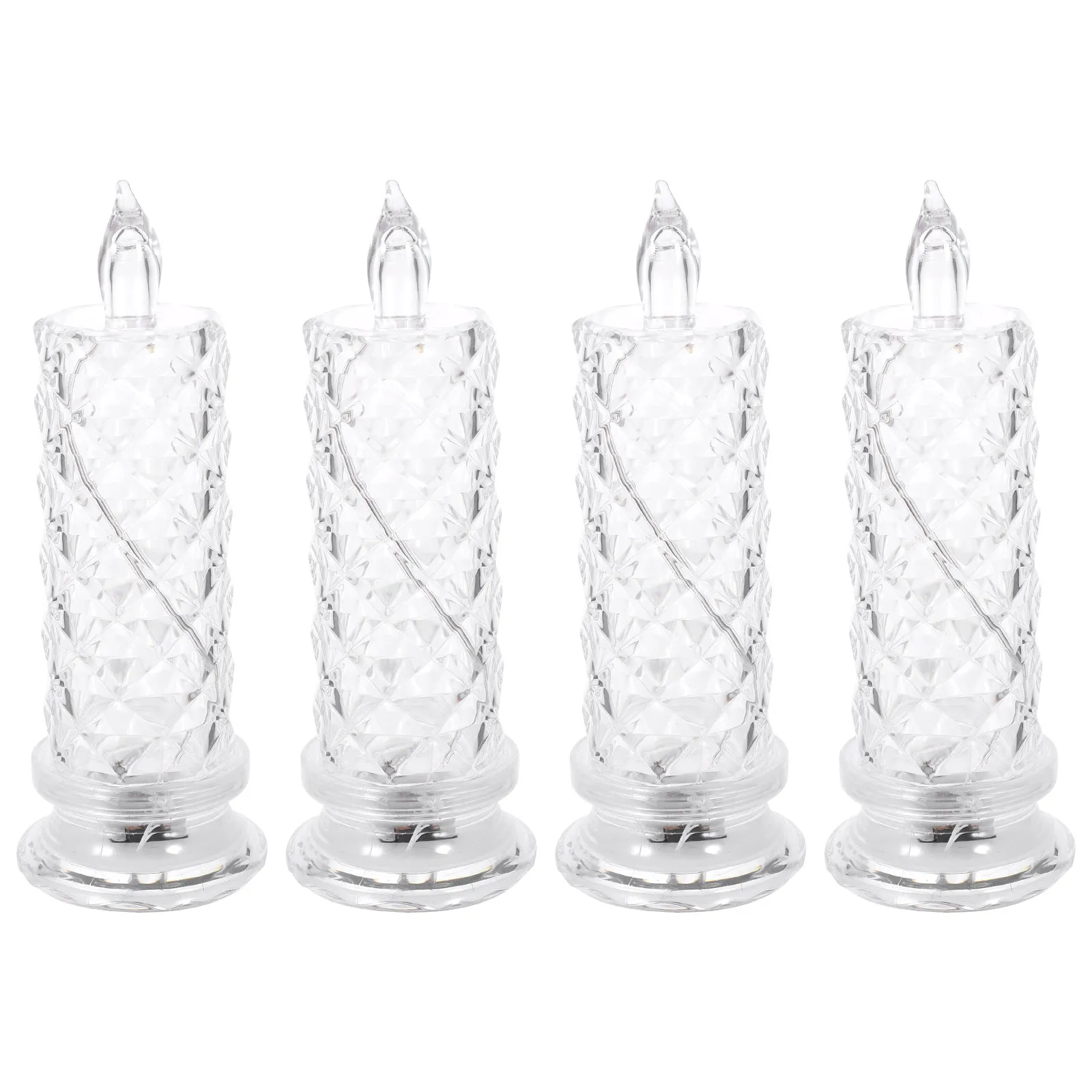 4Pcs Electronic Lights Battery Operated Flameless LED Lamp Romantic Night Light Bedroom Tabletop Decorative