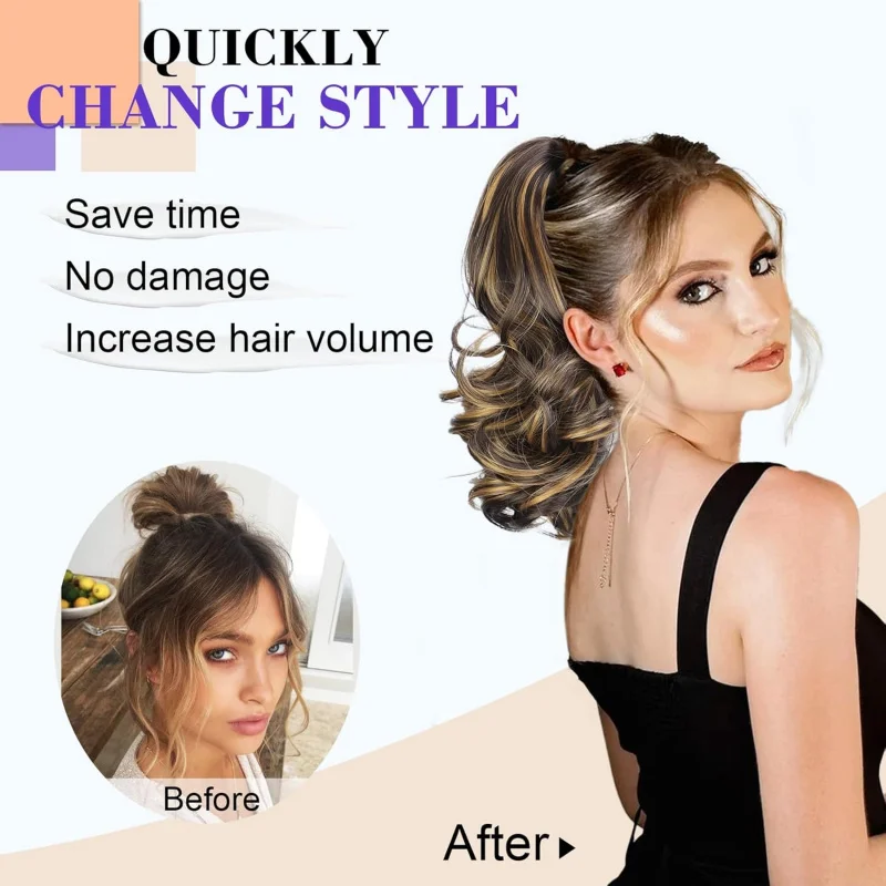 Breathable Synthetic Ponytail Hairpiece 10-Inch | Drawstring Clip-in for Daily Use, Halloween & Parties