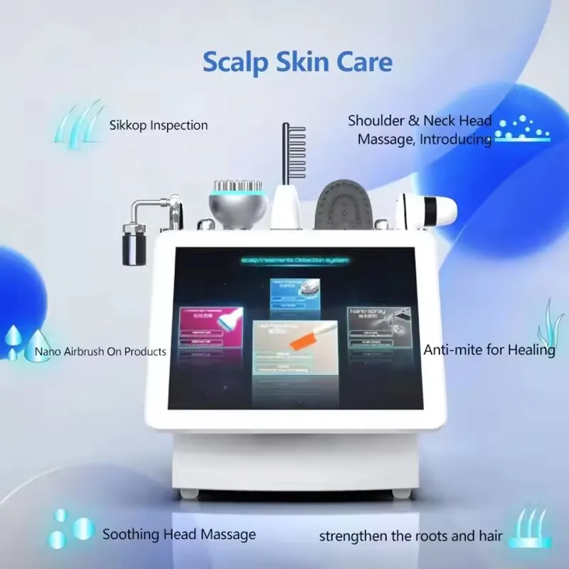 New 5 in 1 Scalp Care Machine Scalp Treatment Hair Restoration Machine Hair Loss Scalp Massager for Hair Salon Equipment