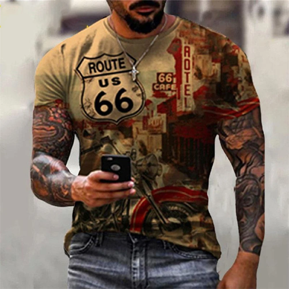 

Summer Fashion 3D 66 Way Printed Men's T-shirt Leisure Fashion Personalized Crew Neck Short Sleeve Tees Daily Men Clothing Tops