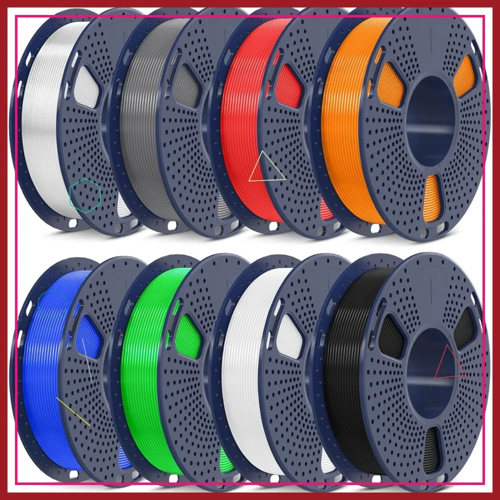 

8 Pack 250g PLA Filament 1.75mm Bundle, 3D Printer Filament Multicolor, Neatly Wound, Individually Vacuum Packed, 8 Colors
