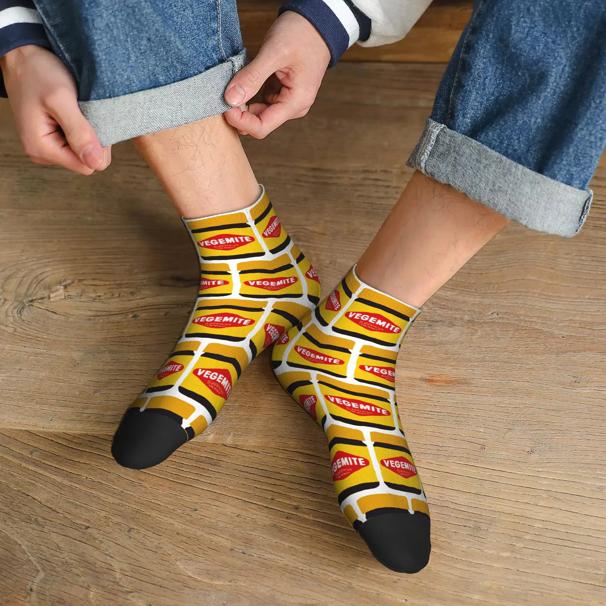 Calzini Vegemite per tutte le stagioni Calzini Harajuku di alta qualità Calze casual per uomo Donna Regali di Natale