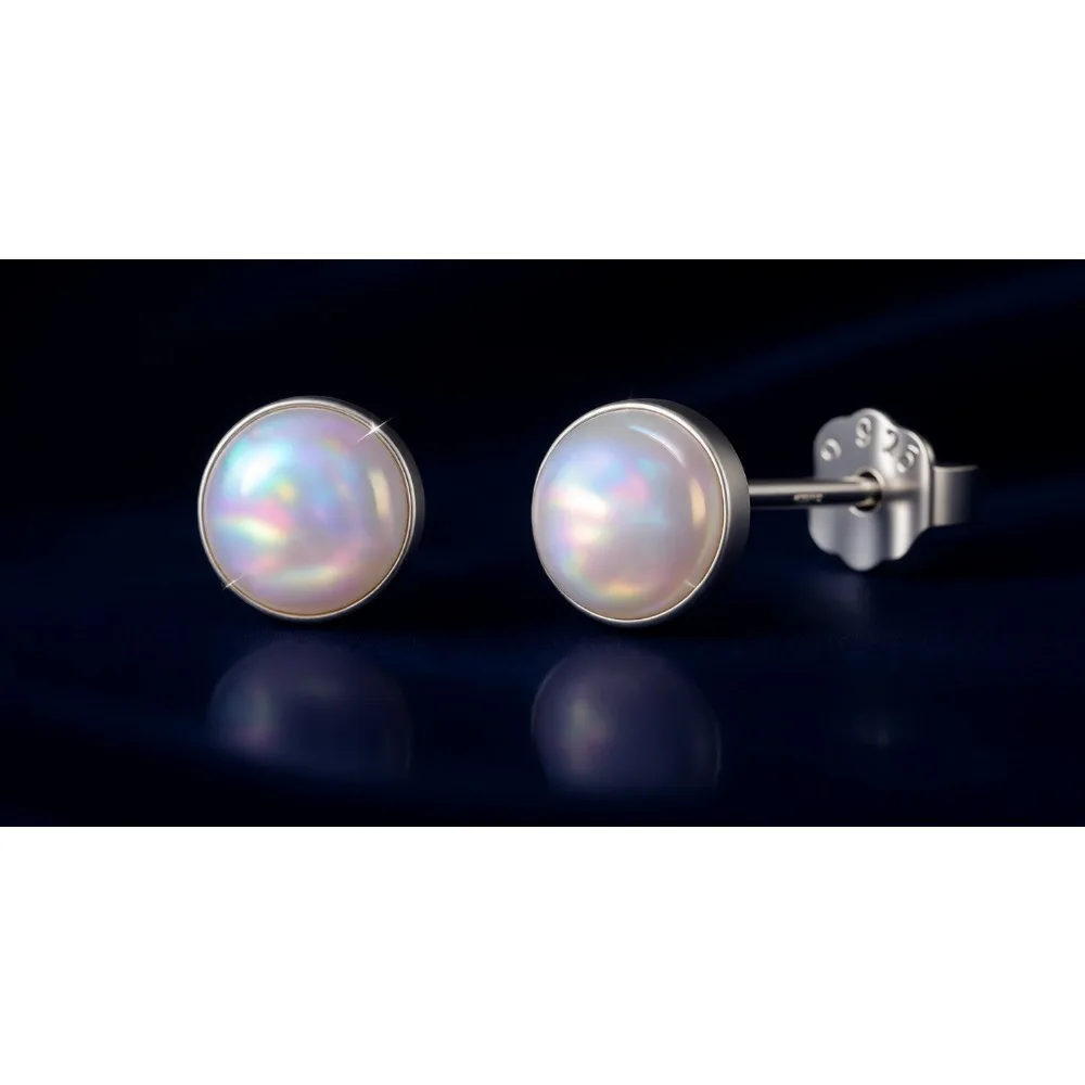 

Серьги-гвоздики из стерлингового серебра с перламутром, круглые, 5 мм, гипоаллергенные, для чувствительных ушей, подарок на День матери