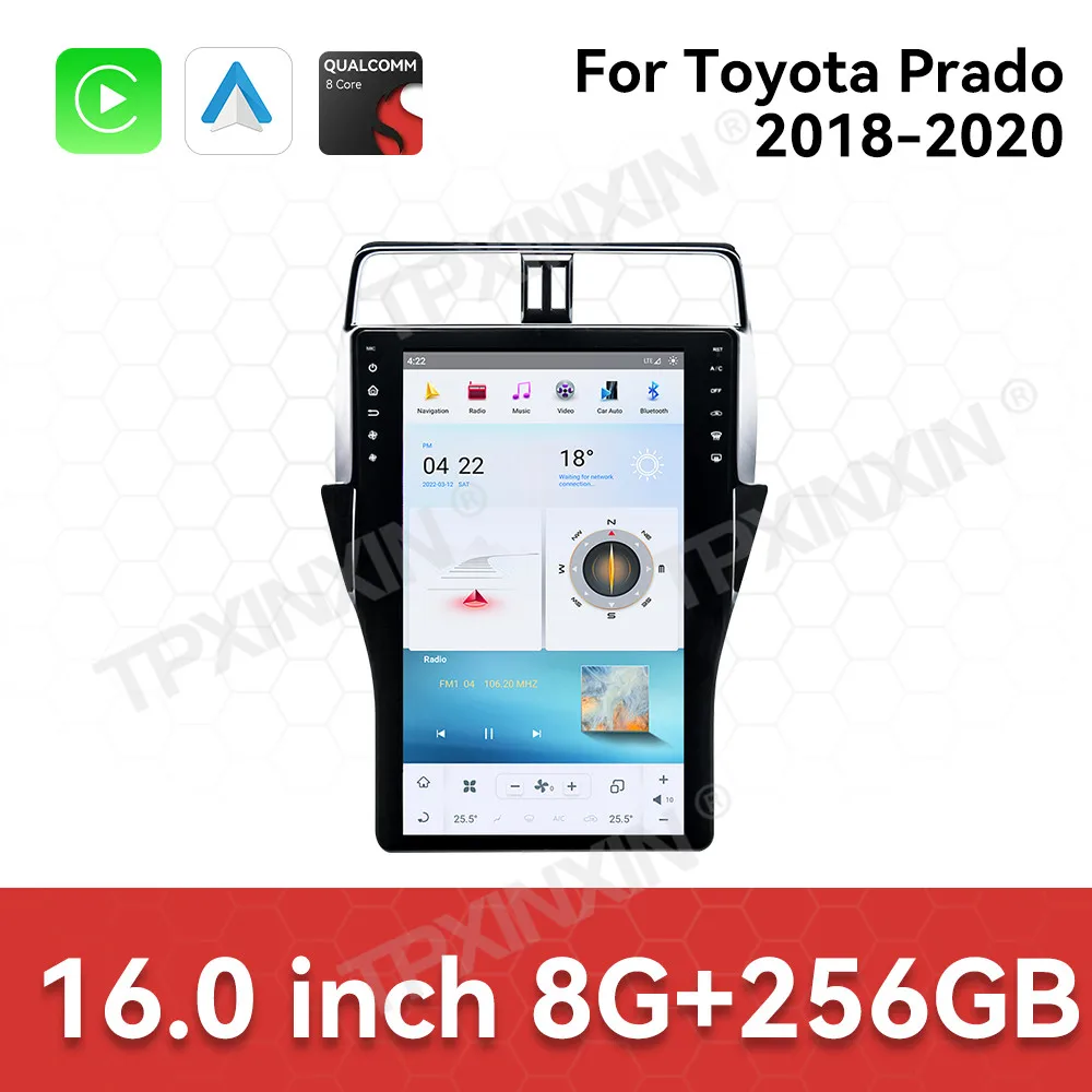 

For Toyota Prado 2018-2020 Android Car Radio Multimedia Video Player Wireless Carplay Autoradio Stereo GPS Navigation Head Unit