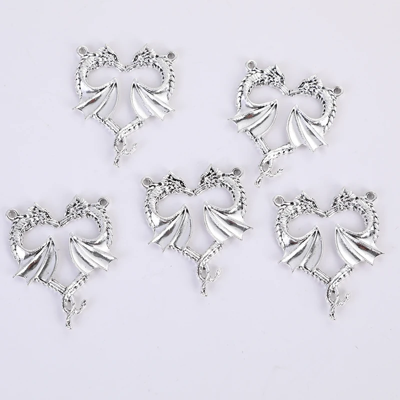 Vintage 10 pcs/lot dragon Charms Jewelry Making DIY handmade Earrings necklace bracelet Crafts