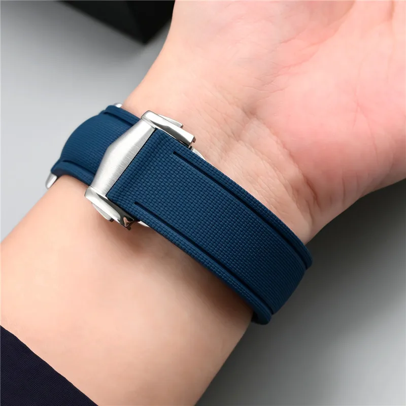 FKM Fluorkautschuk-Armband 18mm 20mm 21mm 22mm 24mm Schnellverschluss Universelles Uhrenarmband für Omega/Breitling/Longines/Tissot/Rolex – Detail 9