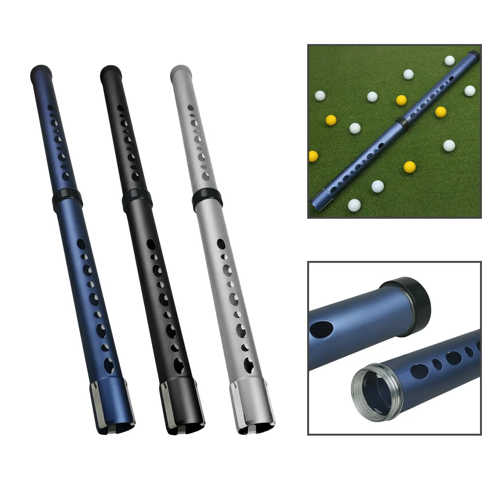 

Golf Ball Retriever Shag Tube Golf Training Golfer Gift Convenient Detachable Portable Pick up Tool Professional Grabber