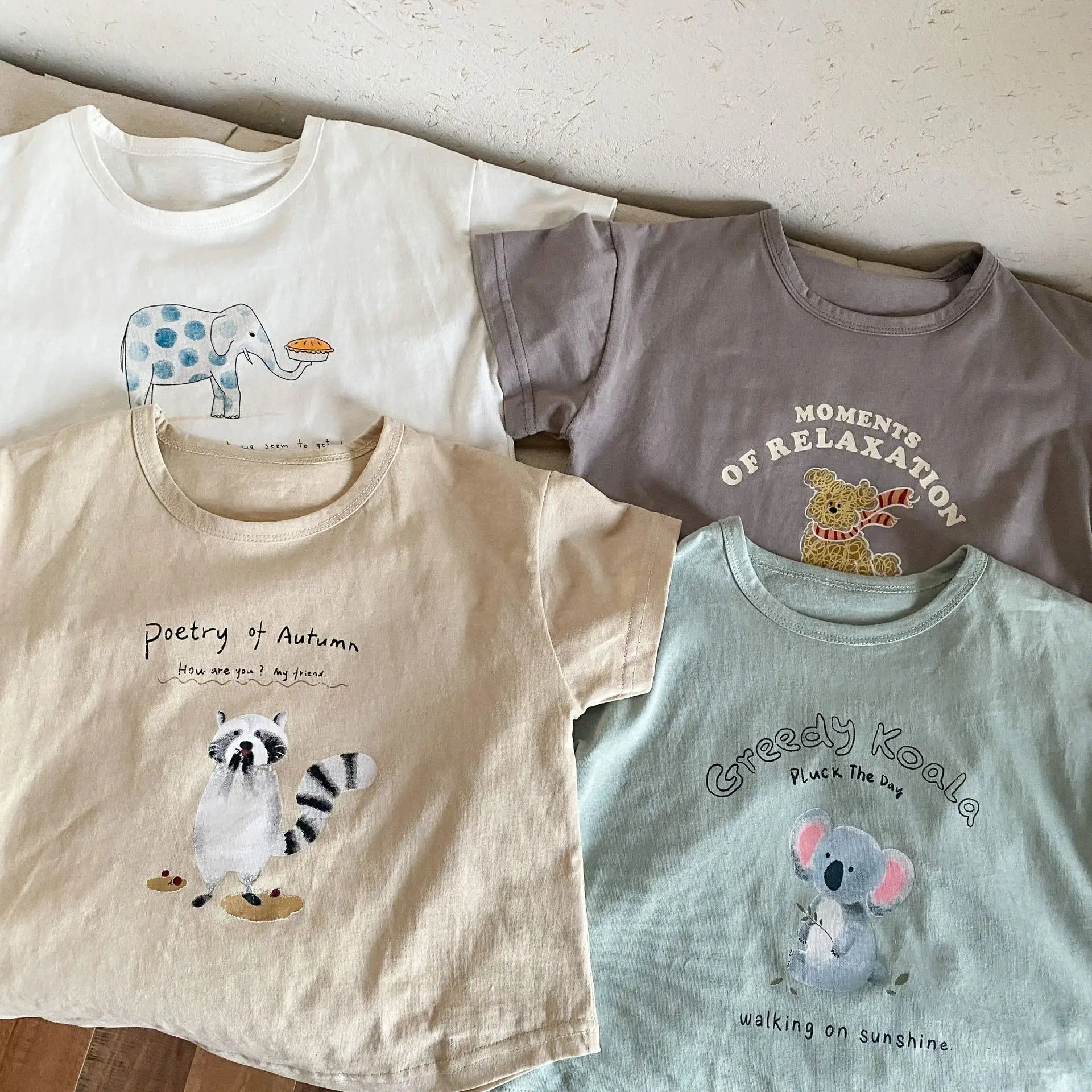 Children's Short Sleeved T-shirts 2025 Summer Cotton Girls' Boys Tees Top Cute Cartoon Kids Summer Clothes Loose Baby T-shirt