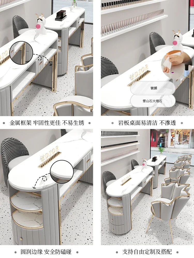 Salon Station Furniture for Aesthetics and Beauty Makeup Nail Table Manicure Gel Nails Coffee Tables Professional Tech Desk Hair