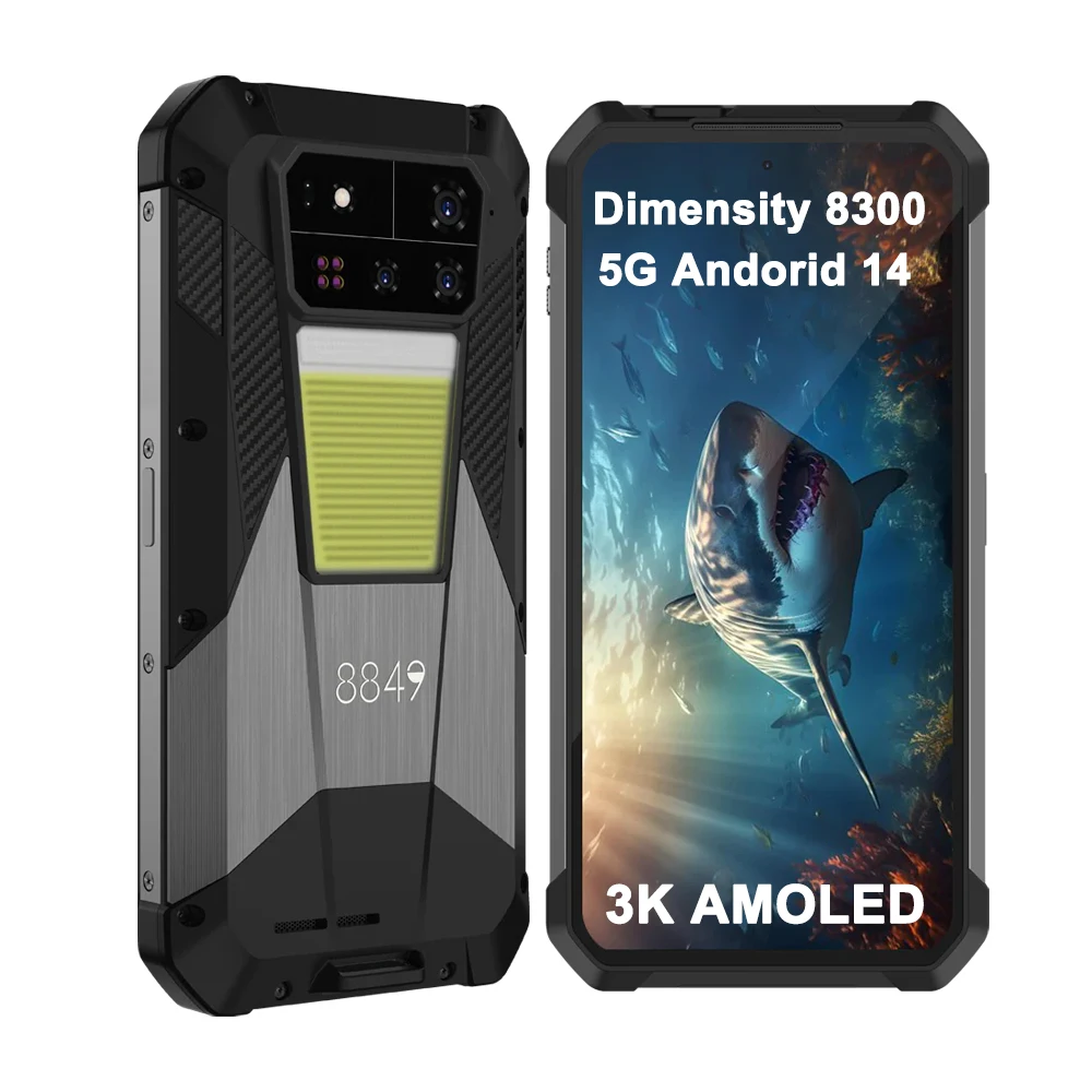8849 SHARK 3 Unihertz Rugged Smartphone Dimensity 8300 Android 14 32GB 512GB 3K AMOLED Screen 11600mAh Night Camera 5G Phone