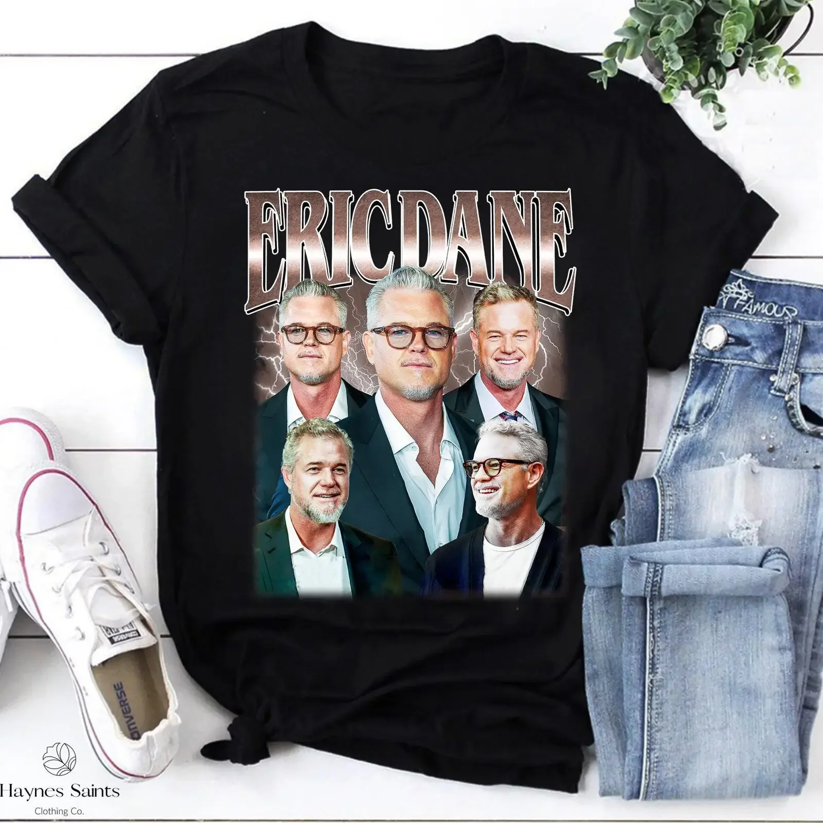 Vintage Eric Dane Bootleg T shirt Retro Actor Celebrity TV Series Fan Y2K Style Casual Top vintage Washed designer clothes