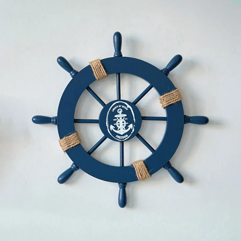 Mediterranean Style Wooden Ship Rudder / Anchor Decorative Hanging Piece - Ocean Theme Room Wall Decor Photo Wall Accessories