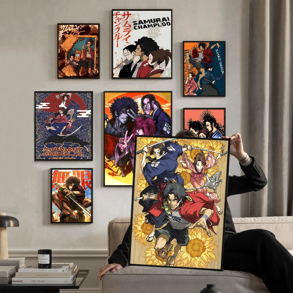 Anime Samurai Champloo  Classic Vintage Posters Whitepaper Prints Posters Artwork Kawaii Room Decor