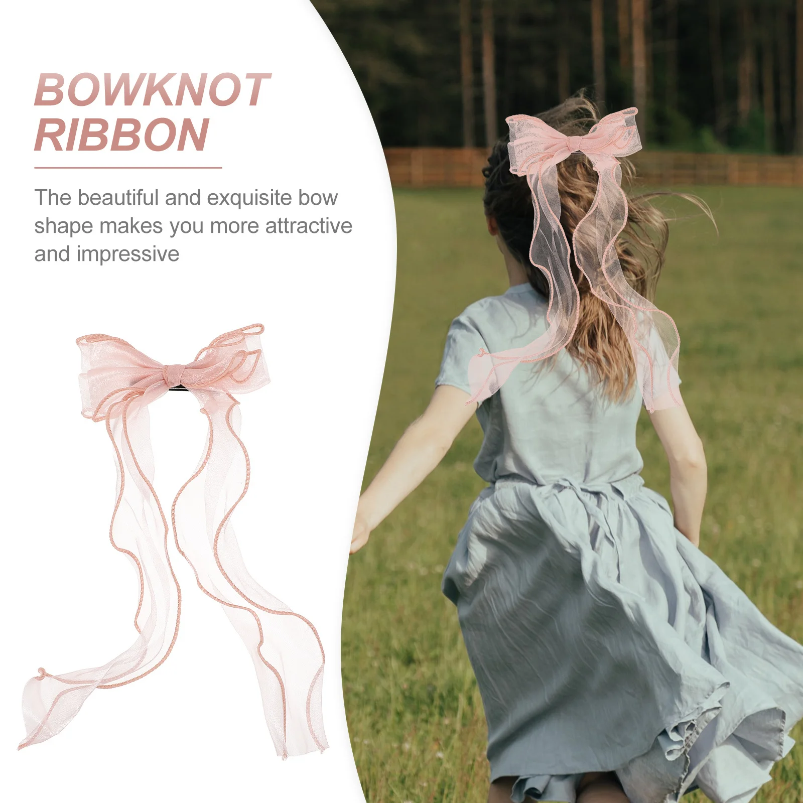 

1Set Bowknot Headwear Stylish Large Bow Ribbon Korean Braided Hair Accessories Lovely Party and Daily Decor for Girls