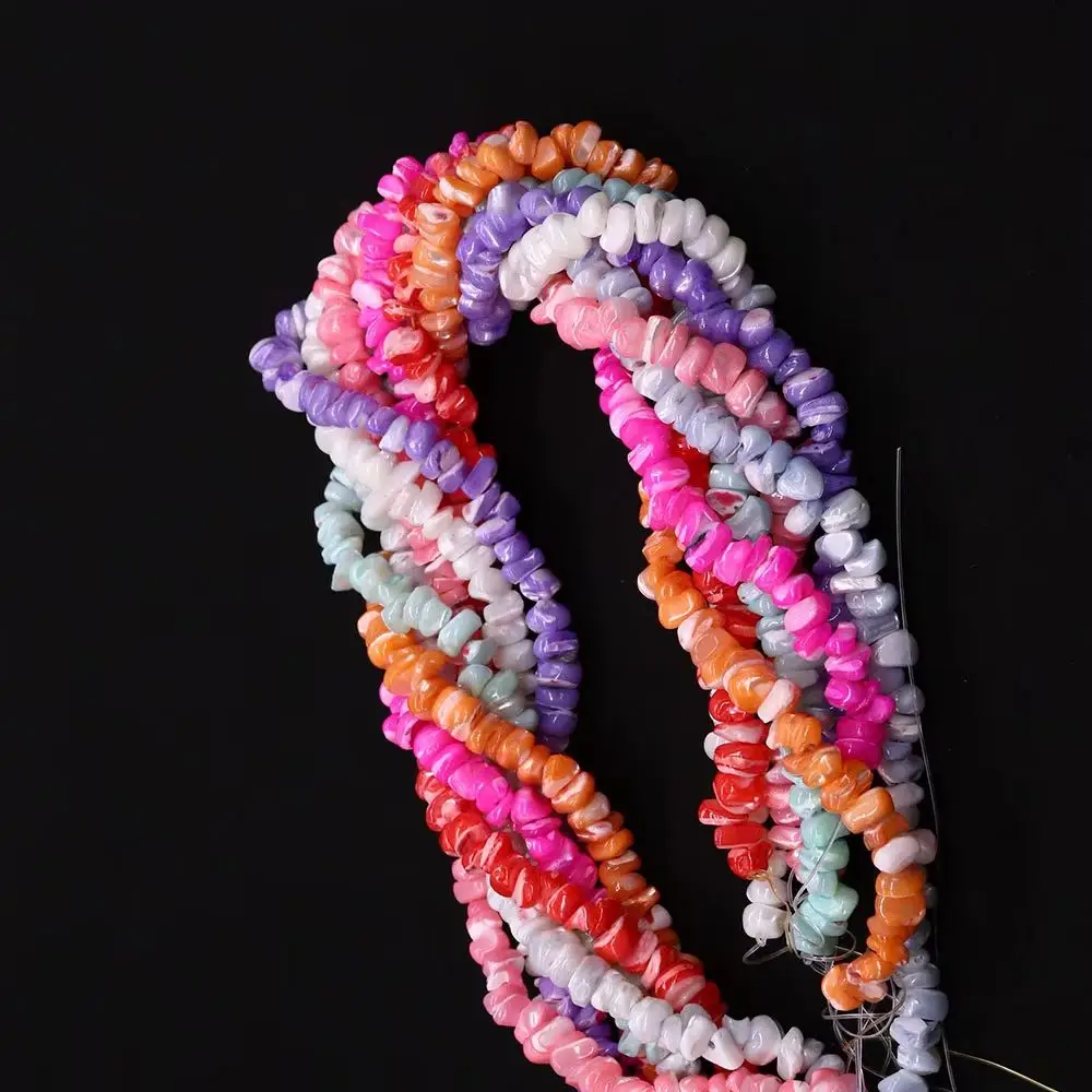 

Irregular Natural Seawater Shell Dyed Bead Gravel Shape Mother of Pearl Loose Bead 1strand Handmade Necklace Bracelet Gift 7-8mm