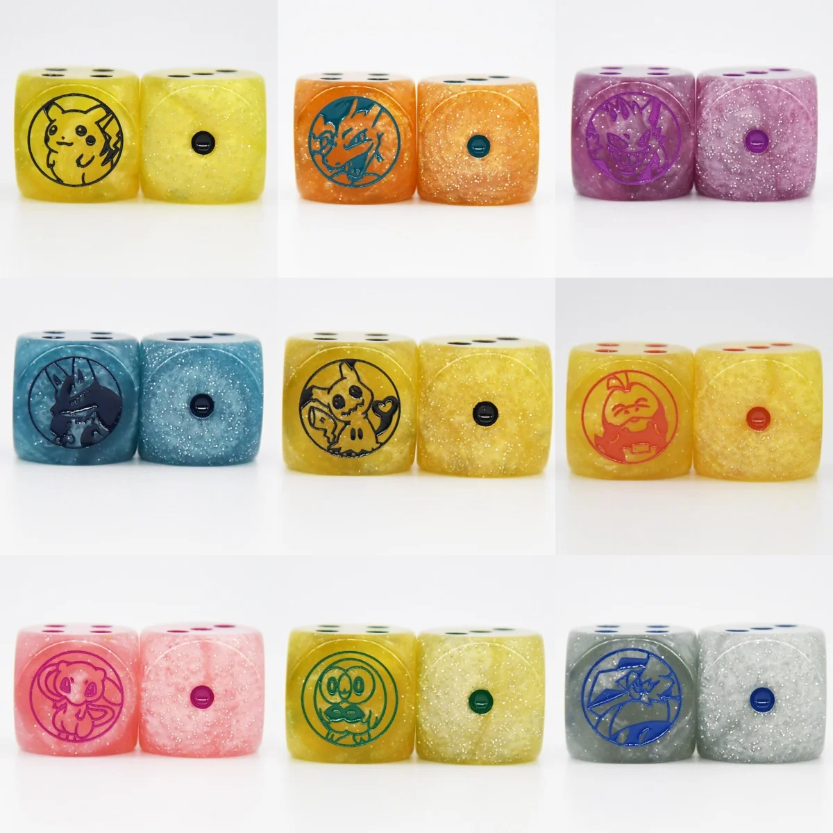 

9 PTCG Poket 20mm Charizard Lucario Plastic Dice Board Game Indicator Scorer Anime Cartoon Mew Mimikyu Fuecoco Dice Toy Gifts