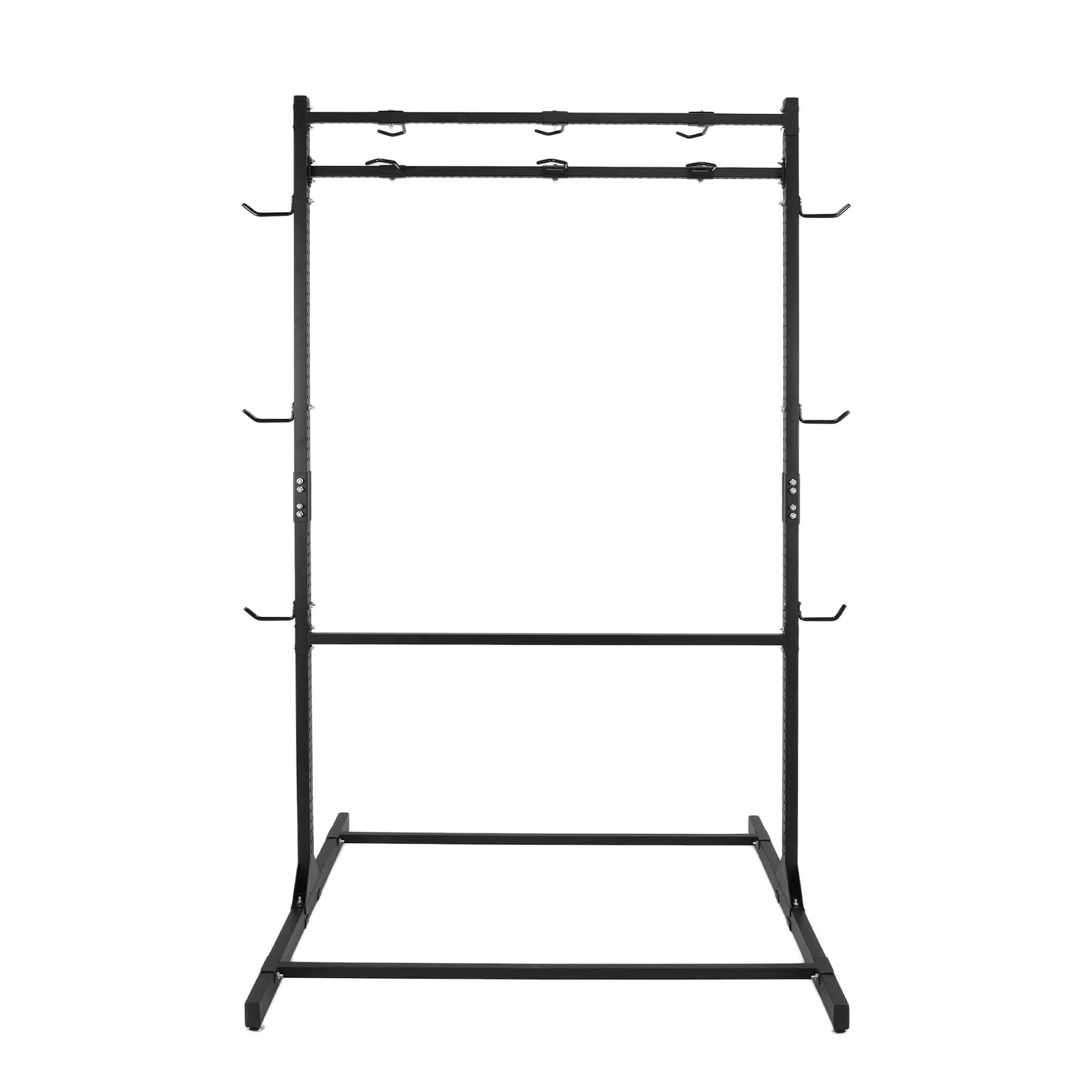 

Напольная велосипедная стойка-органайзер для дома и гаража с регулируемыми крючками, усиленная конструкция, вмещает до 6 велосипедов и 6 шлемов