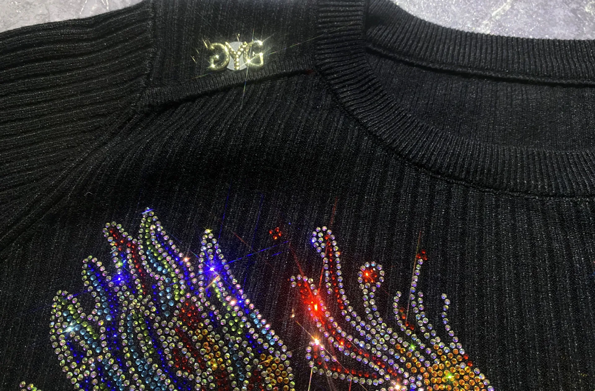 Phoenix Pattern Pullover Knitted Sweater Tops For Women Y2k Clothes Knitshirts Casual O Neck Long Sleeve Knitwear Bust 120cm
