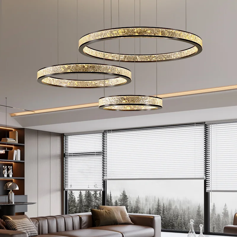 

Итальянский свет, роскошная круглая люстра для гостиной, высококачественная минималистичная вилла, лофт, пустой напольный зал, основной свет, ресторанный светильник