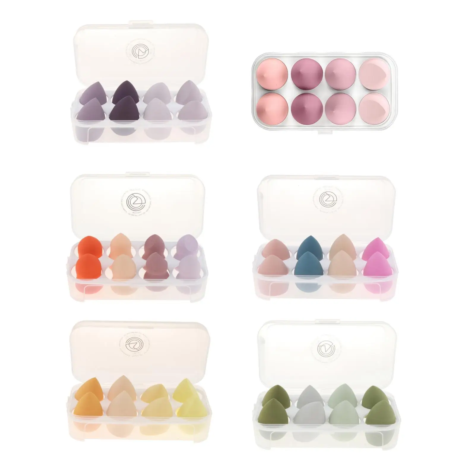 Ensemble d'éponges de maquillage, mélange de fond de teint liquide, correcteur liquide, bouffantes de cosmétiques multicolores pour tous les types de peau, 8 pièces