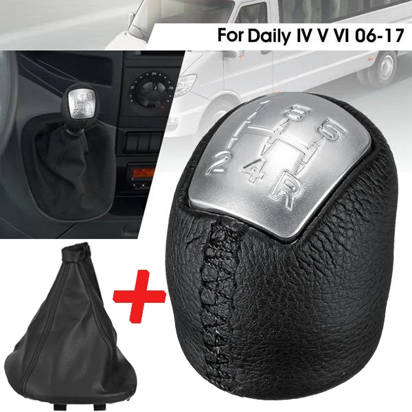 5 Speed Car Gear Shift Knob Shifter Lever with Gaiter Boot Cover for Daily 4 IV 2006 2007 2008 2009 2010 2011 LHD