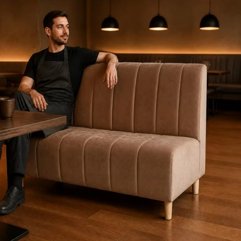 Solid wood velvet box sofa simple casual cafe table and chair set