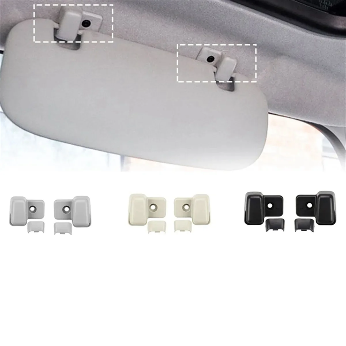 Auto Side Sun Visor Fixing Buckle for BMW Mini R55 R56 R60 Buckle 51169812837 Beige Front