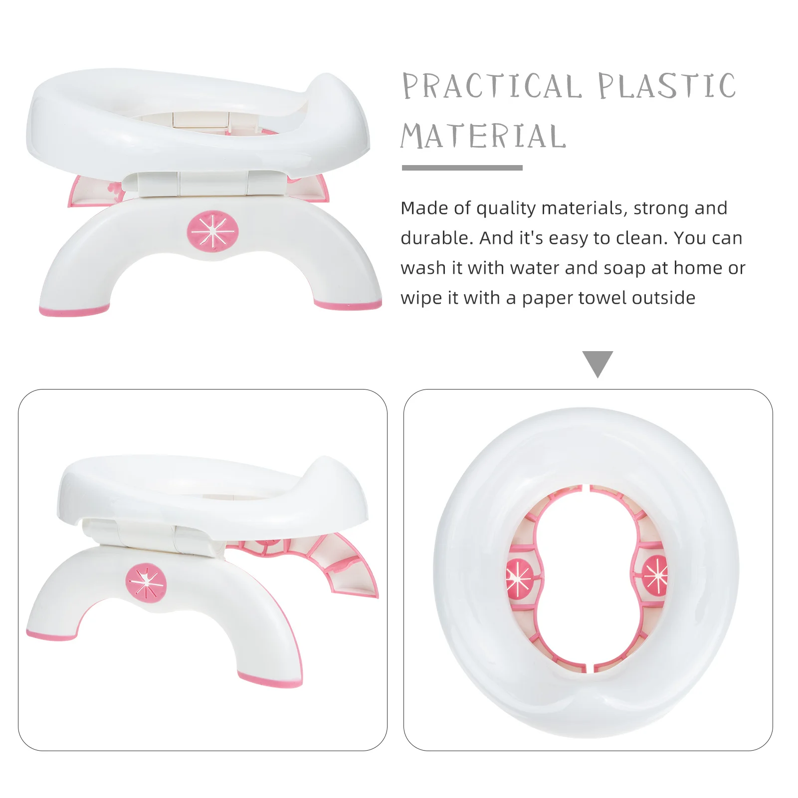 مقعد مرحاض محمول قابل للطي للأطفال الصغار من الأولاد والبنات مدرب نونية للسفر مدمج للاستخدام الخارجي للسيارة ومرحاض تدريب للأطفال