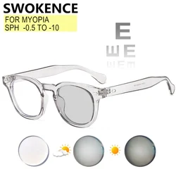 Round Frame Myopia Glasses Sphere -0.5 to -10 Female Male Optical Prescription Eyeglasses For Nearsighted Or Astigmatism F074