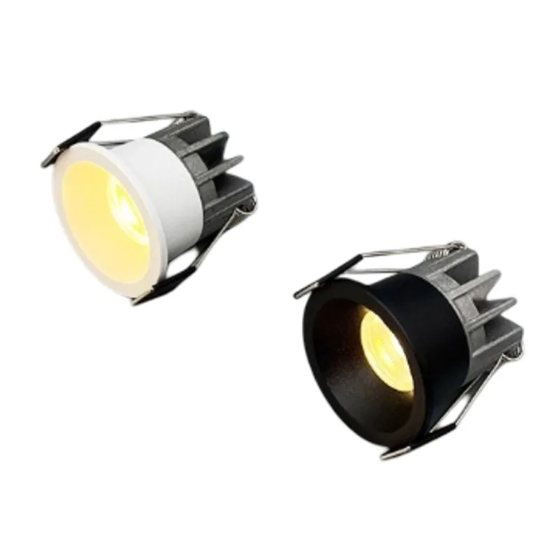 1/4 Buah Lampu Sorot LED Anti Silau 3W Lampu Downlight Langit-langit Led Mini Bohlam Bola Mata untuk Etalase Konter Kabinet 36 Derajat 220V