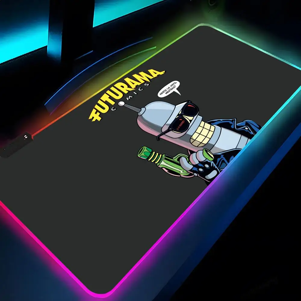 

Коврик для мыши Futurama Anime B-Bender RGB XXL, коврик для ноутбука, игровой коврик для мыши с подсветкой, клавиатура с подсветкой, коврики для стола для геймеров и девушек