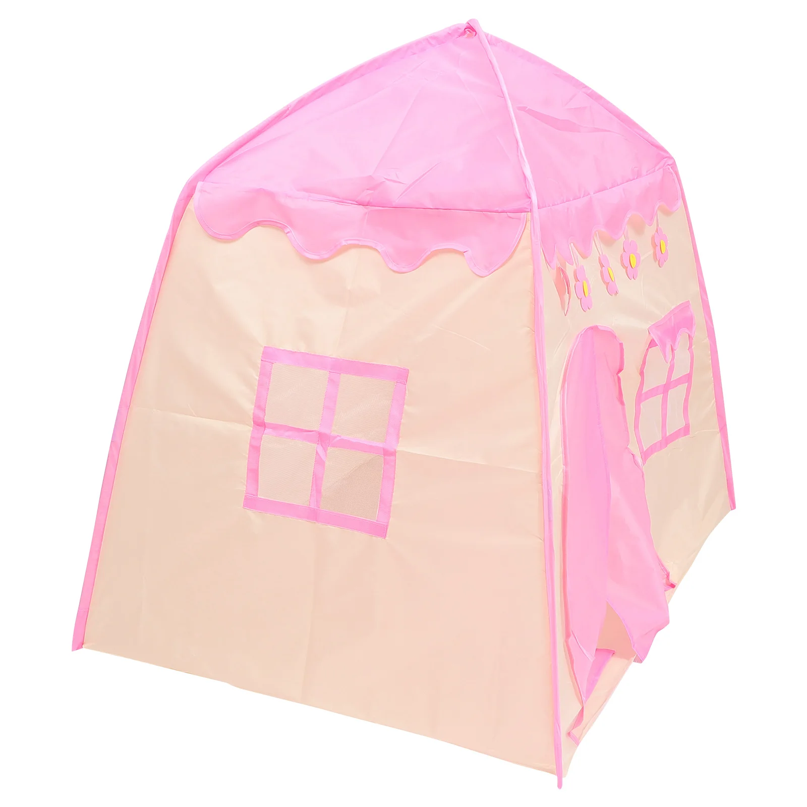Tenda da gioco per bambini con piccoli fiori, facile montaggio, tende giocattolo per castelli per interni ed esterni, divertimento per bambini