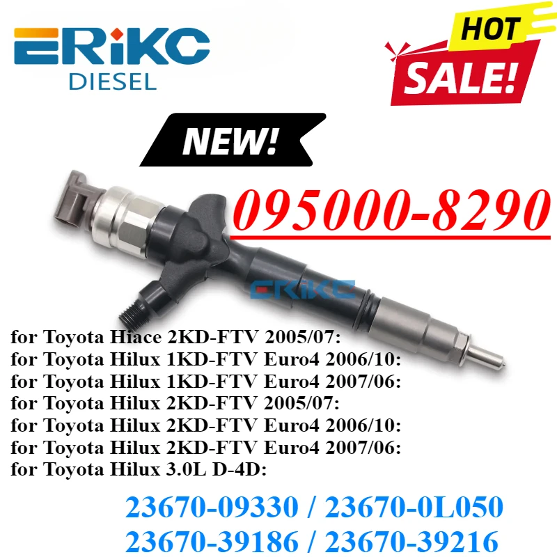 095000-8290 Common Rail Injector DCRI108290 (2367009330) Auto Spare Parts 23670-0L050 For Toyota Hiace Hilux 1KD-2KD-FTV 3.0L