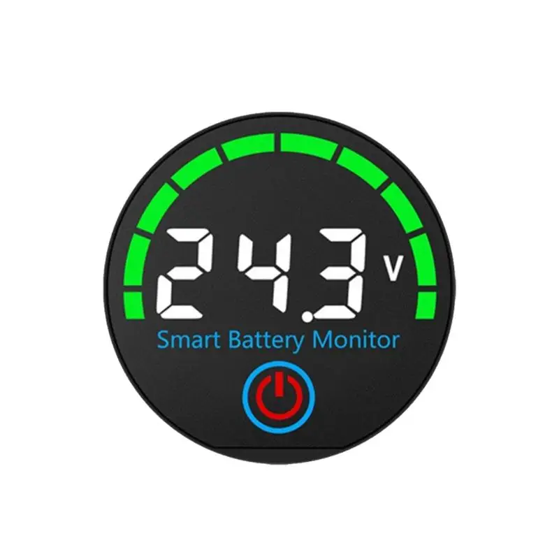 652F Battery Meter 12V/24V Power Level Monitoring Tool Easy Installation ABS Construction For Solar Systems