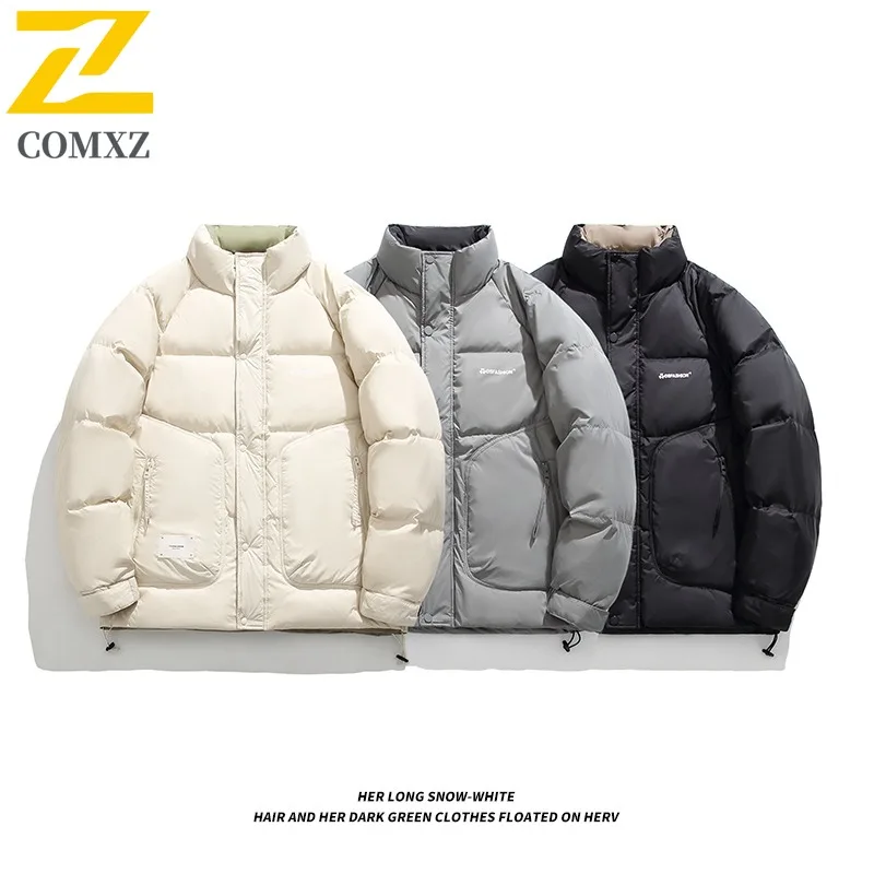 COMXZ Loose Winter Jacket Cold-Resistant Thickened Windproof Skiing Padded Jacket Ski  Versatile Warm Down Jacket Men's Clothing