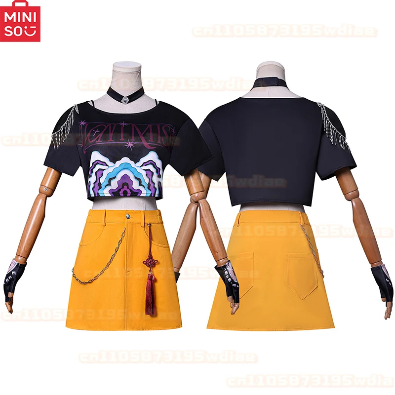 مينيسو 2025 جديد KPop ميرا تأثيري الاطفال زي شعر مستعار النساء الفتيات هالوين كرنفال كوميك كون حفلة لعب الأدوار وتتسابق #4