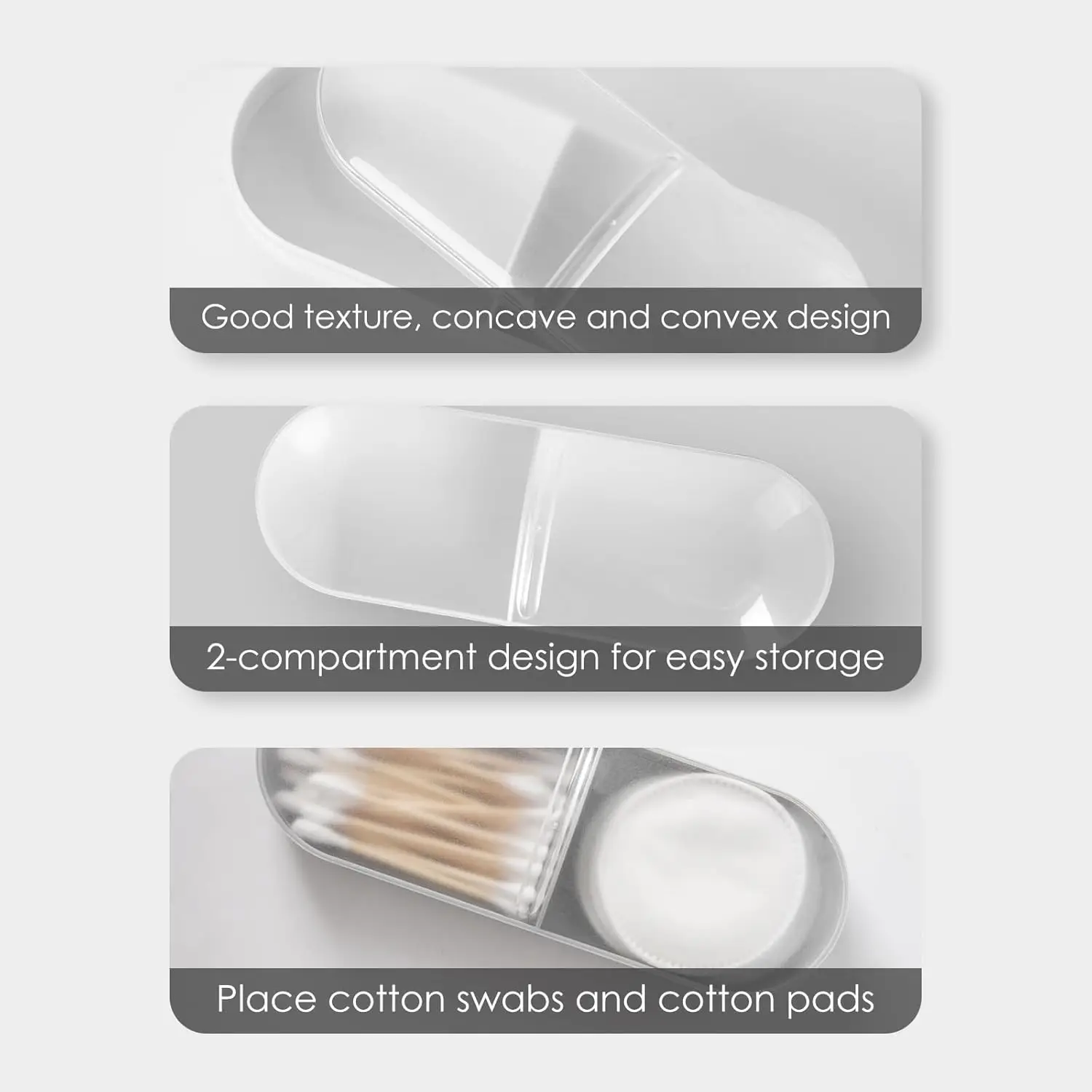 Pack de support Qtip pour coton-tige de voyage, boîte distributrice de récipient en plastique avec 2 bandes de caoutchouc de Silicone, coton-tige Portable de maquillage Pa