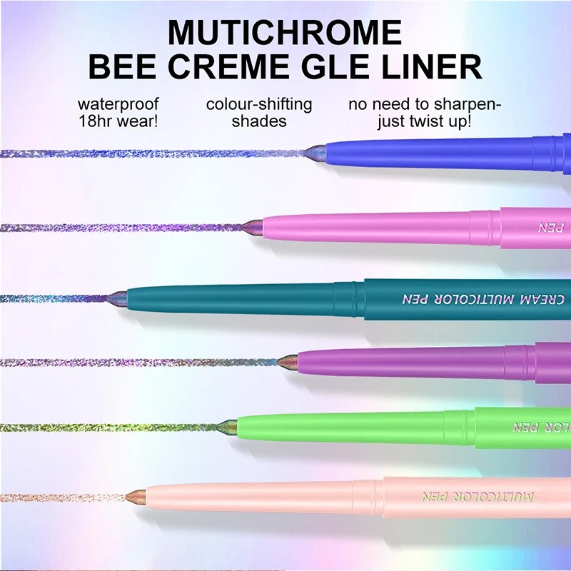 L'eyeliner in stick per ombretti che cambiano colore è impermeabile e è un colore liscio, confortevole, per il trucco degli occhi duraturo, ombretto glitterato