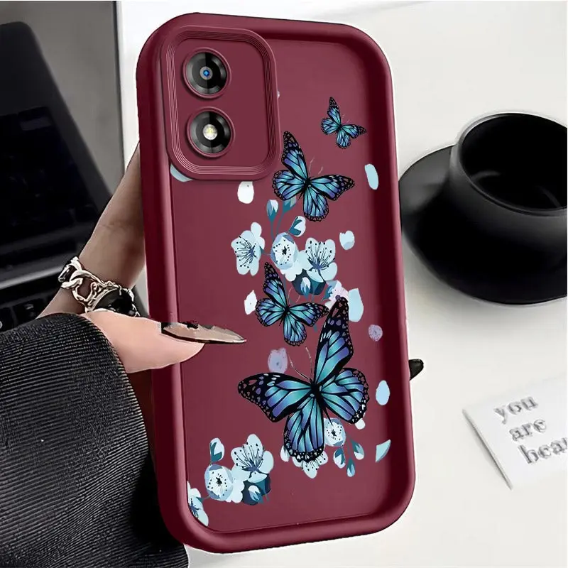 E13 Charming Butterfly New Sky Eye Phone Case For Motorola Moto E13 Shatterproof Camera Protection Moto E13 Soft Back Cover