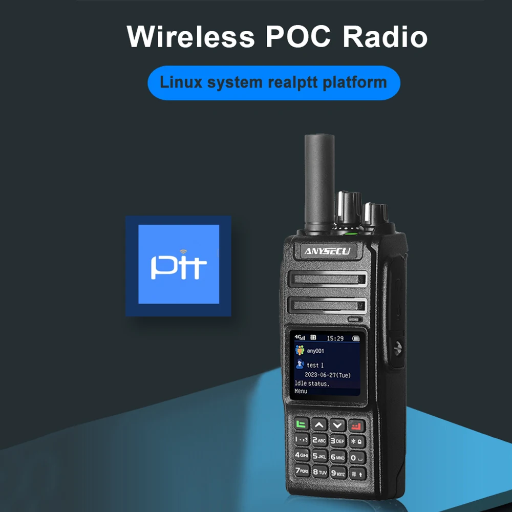 2PCS Anysecu HD820 4G POC walkie talkie Linux System 2800mAh 1.7inch work with REAL PTT IP66 1.7inch Dual SIM intercoms