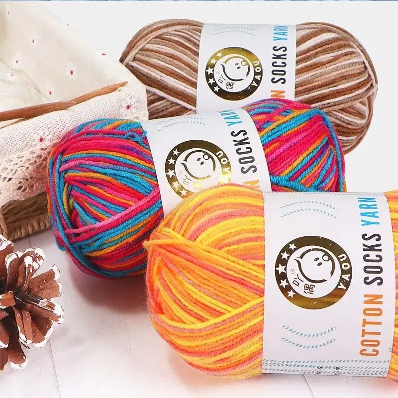 250g/set 3ply Combed Milk Cotton Yarn for Hand Knitting Scarf Hat Sock Sweater DIY Segment Dyeing Gradient Baby Crochet Thread