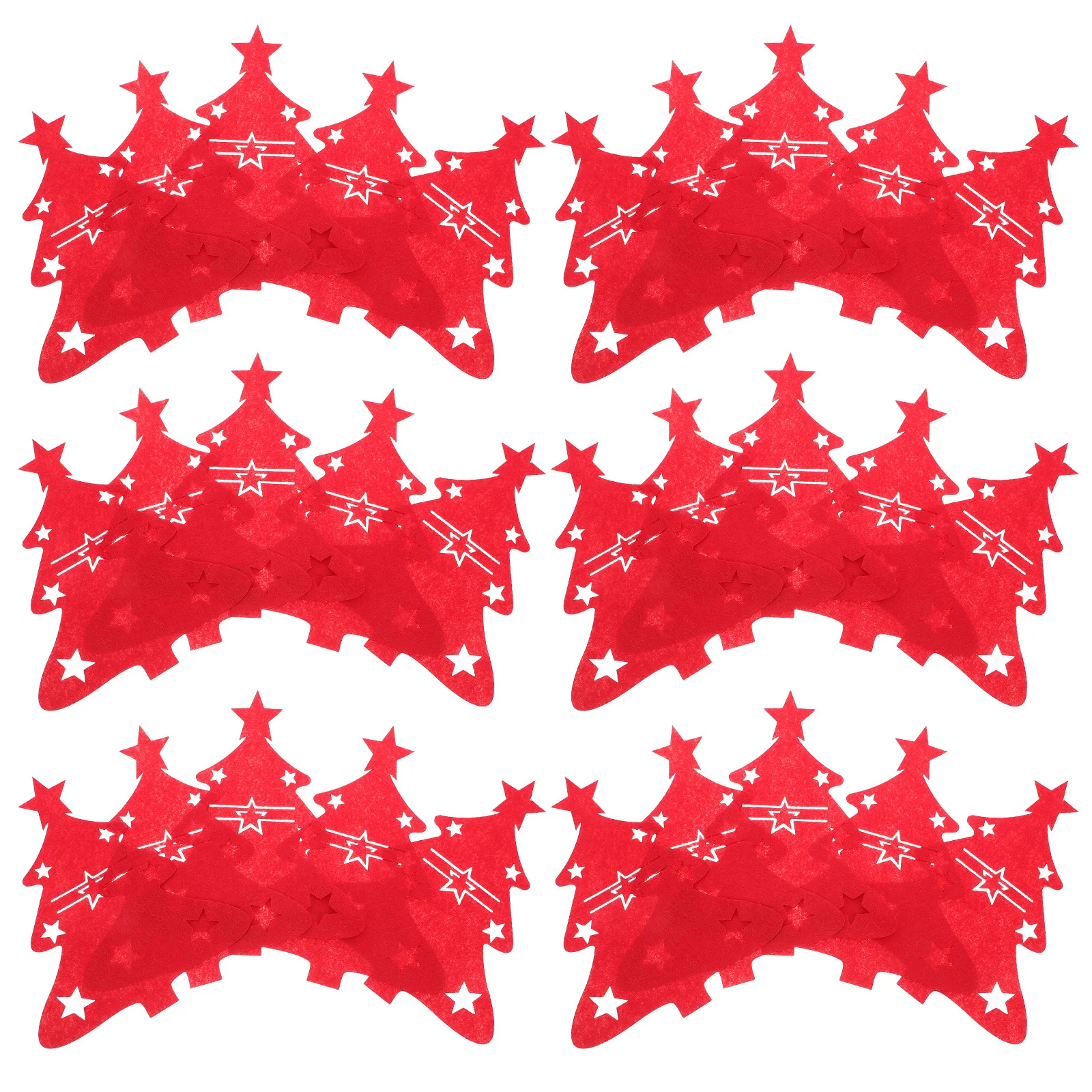 

48Pcs Xmas Tree Cutlery Holders Red Felt Silverware Bags Christmas Tableware Party Supplies Holiday Dining Organizer Decoration