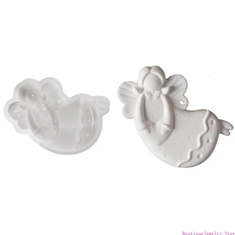 E1PE Portable Angelic Figurine Designs Sturdy Silicone Mould Accessory for Confectionery Art Fashionable Multipurpose