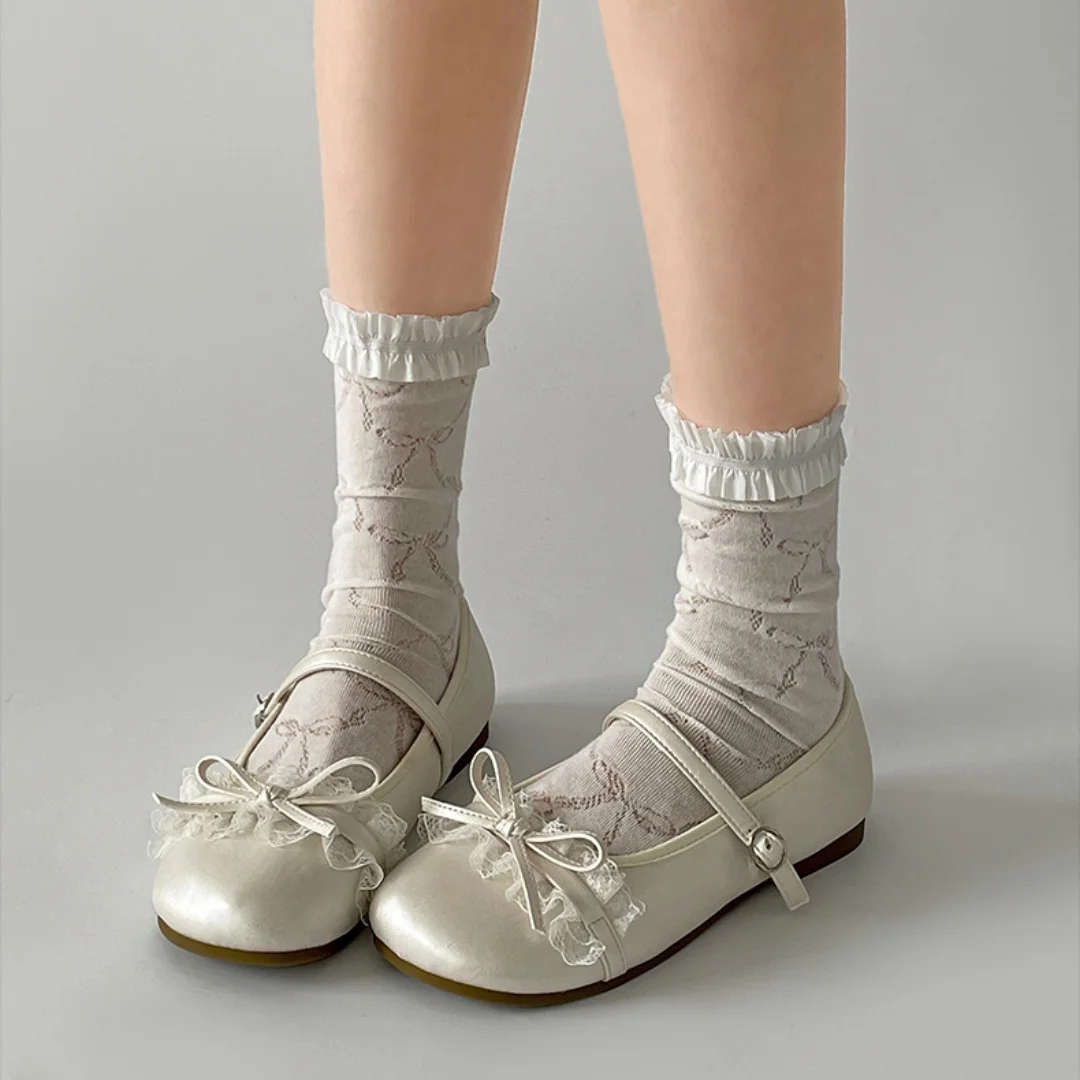 Laag uitgesneden flats dames Franse balletschoenen 2025, zomer nieuwe loafers zachte zolen ronde neus Mary Jane vakantiecadeau dating rok-match