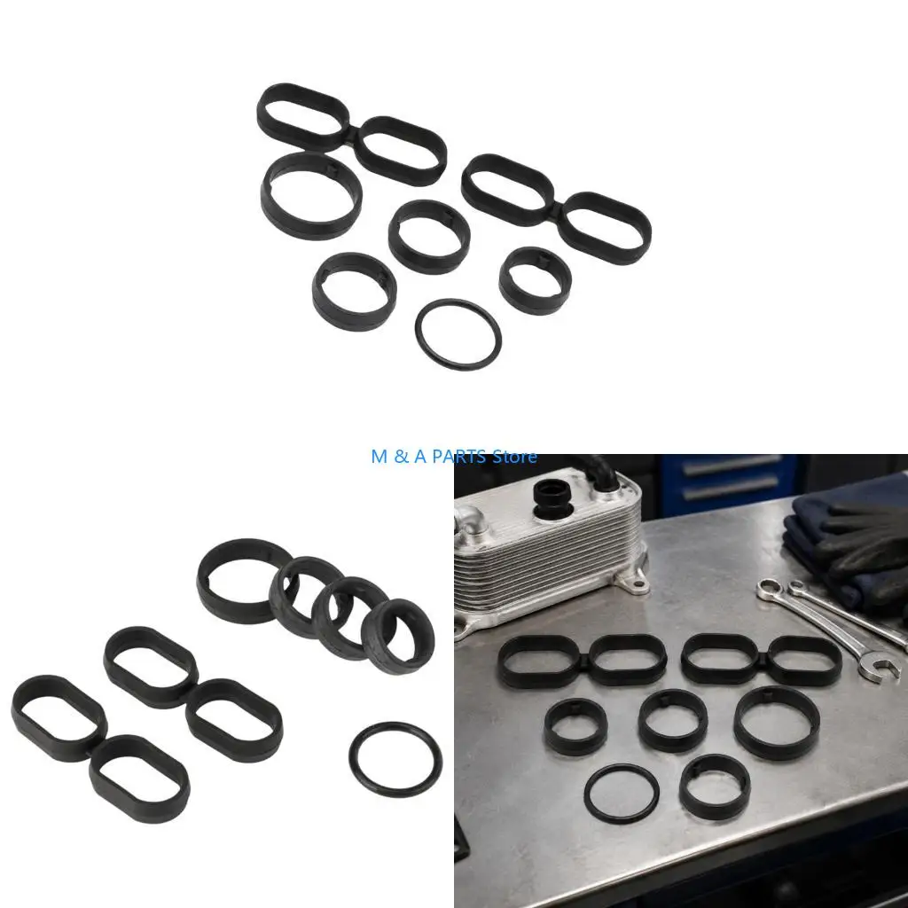 U1JF Oil Adapter Gasket 68191356AA for Select 3.2L 3.6L Service, 7 Piece Set